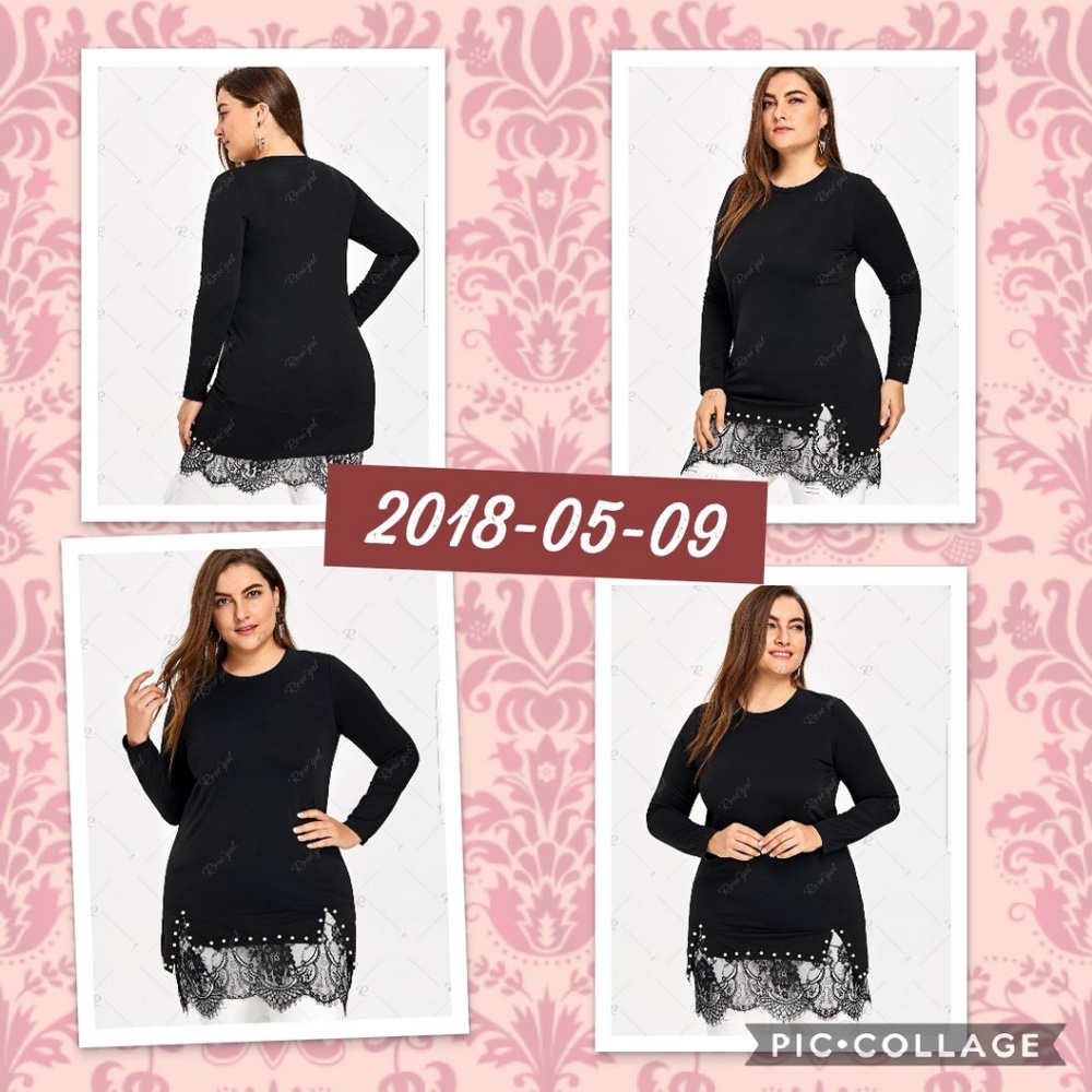 Plus size beading embellished tunic top